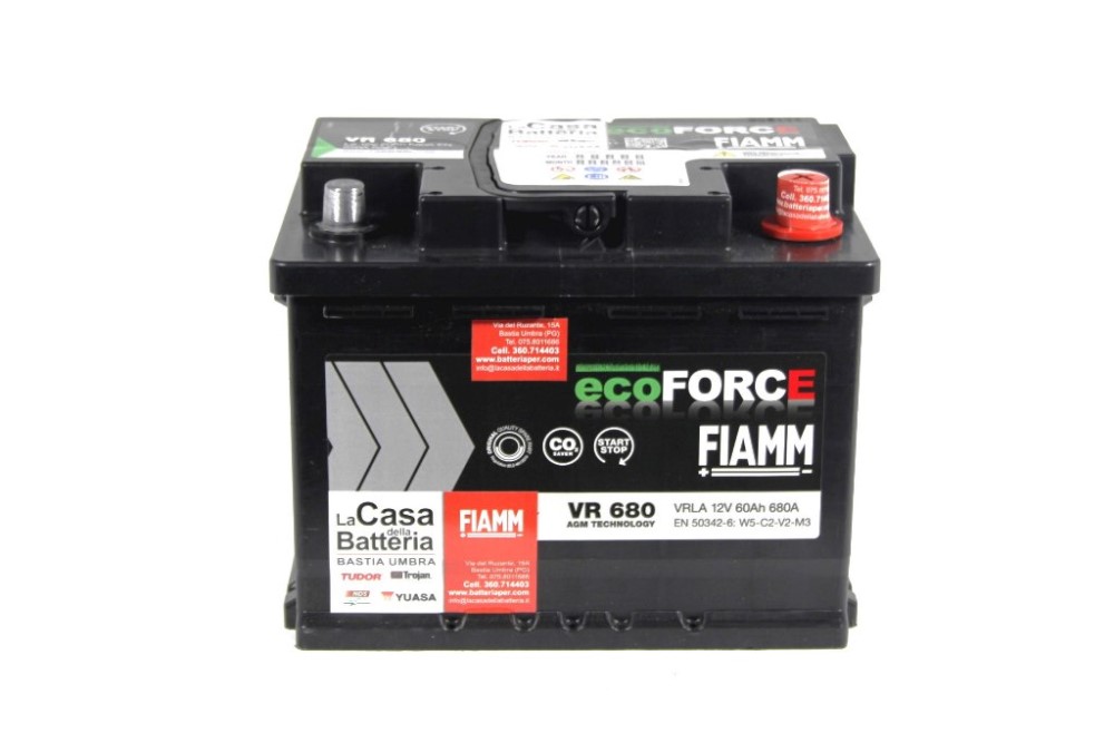 BATTERIA AUTO START & STOP FIAMM VR680 - 60 Ah 680 A - AGM La casa della  Batteria